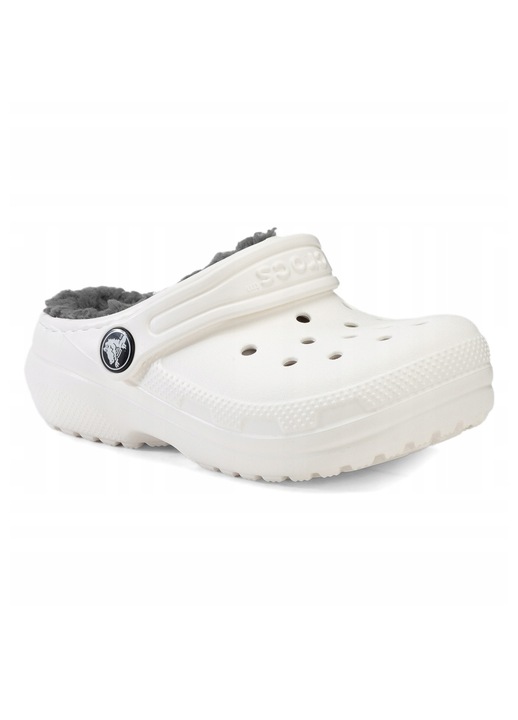 Детски чехли Crocs Classic Lined Clog, бял/сив, 24-25 EU