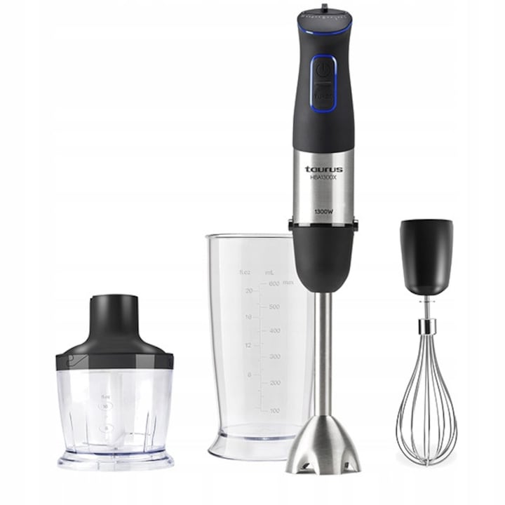 Blender KRUMAD 1200W, 1,2L, 2 viteze + PULSE, inox, gri-negru, set cu recipient suplimentar