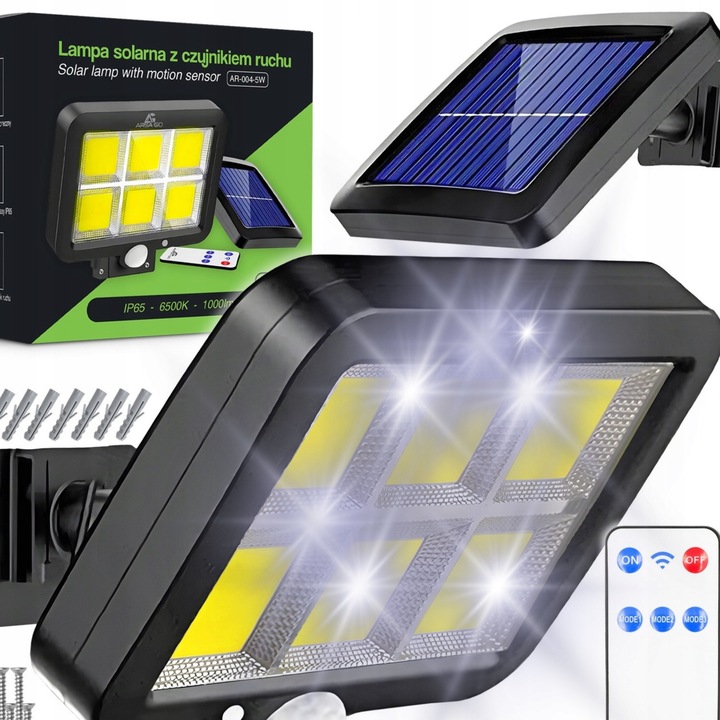 Lampa solara exterioara cu senzor de miscare si senzor de amurg, LED, 150x110x25mm, 250W, IP65
