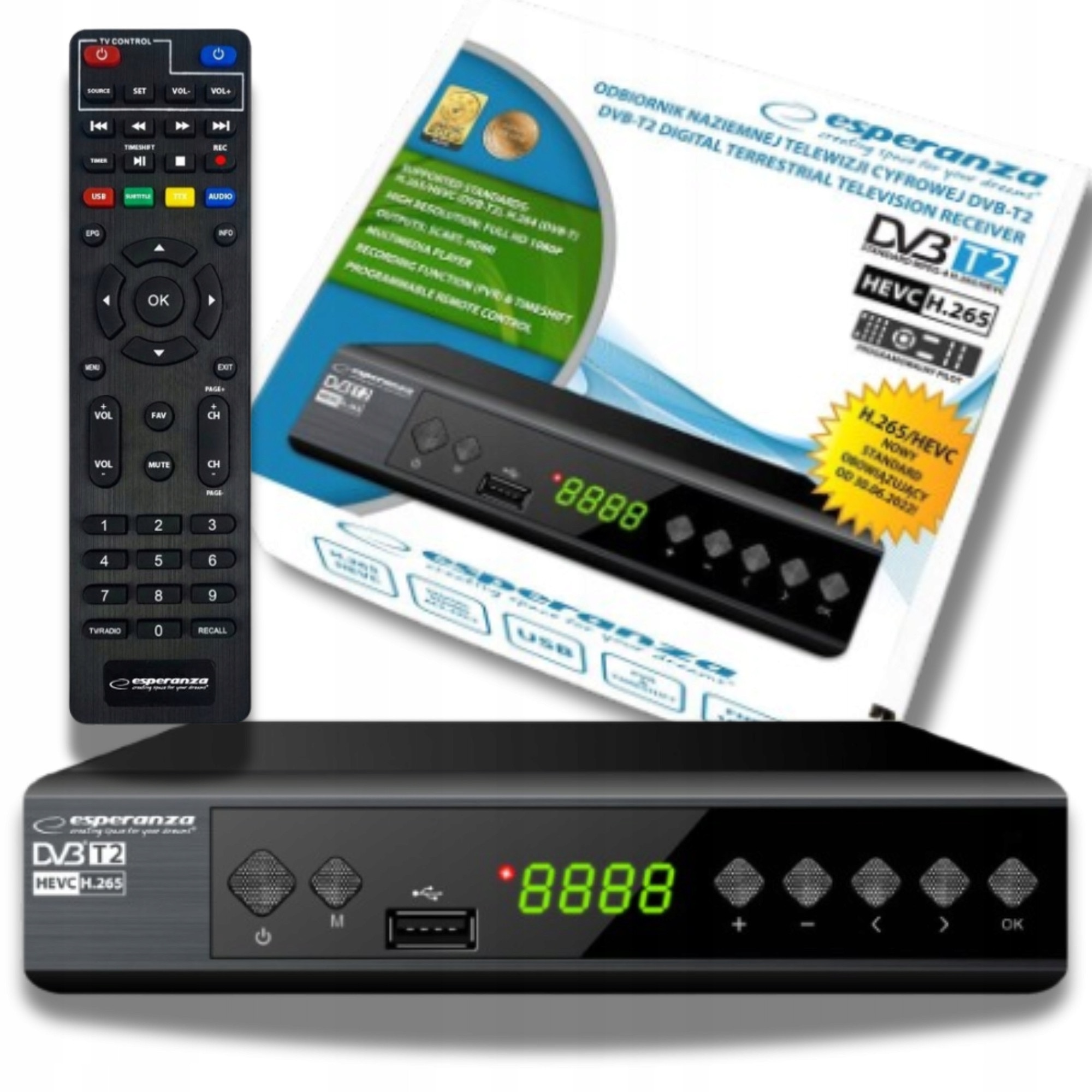 Decodor TV LTC DVB-T2 si DVB-C H.265 HEVC Full HD, USB, HDMI