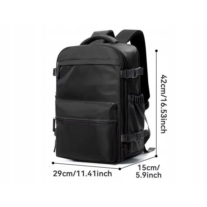 Kompressziós hátizsák 15,6" laptophoz, 40x20x25 cm, uniszex, vízálló, beépített pumpával