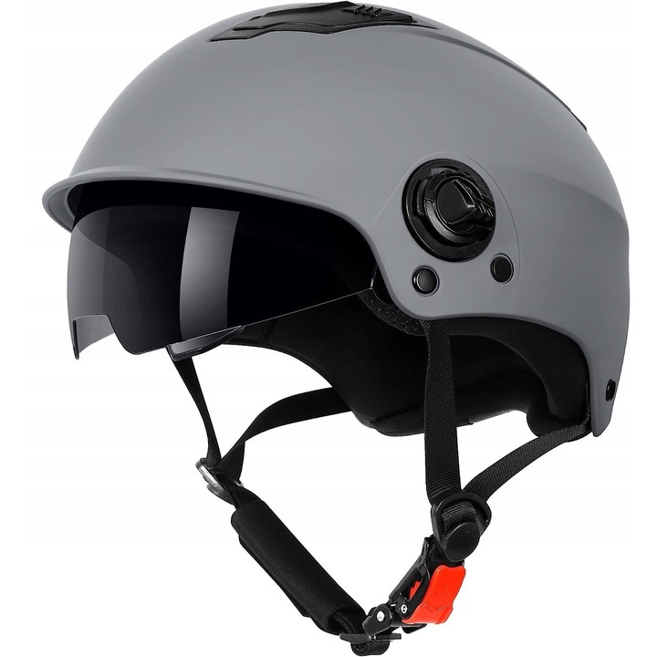 Casca de protectie sportiva Westt Escape, gri mat, S/M 55-58 cm, cu vizor anti-soare