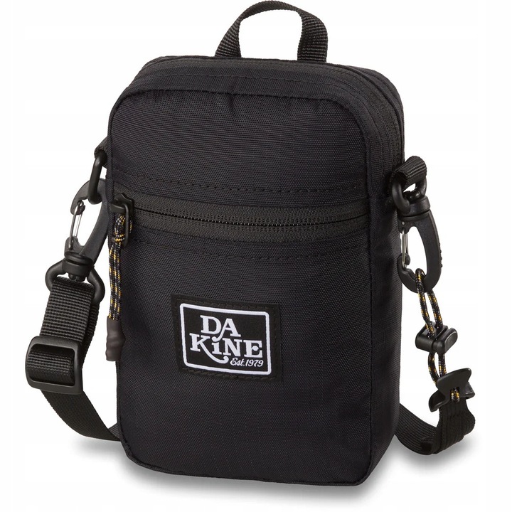 Dakine Journey Mini Crossbody sport táska, fekete, 18x12x5cm, fő rekesszel és elülső cipzáras zsebbel