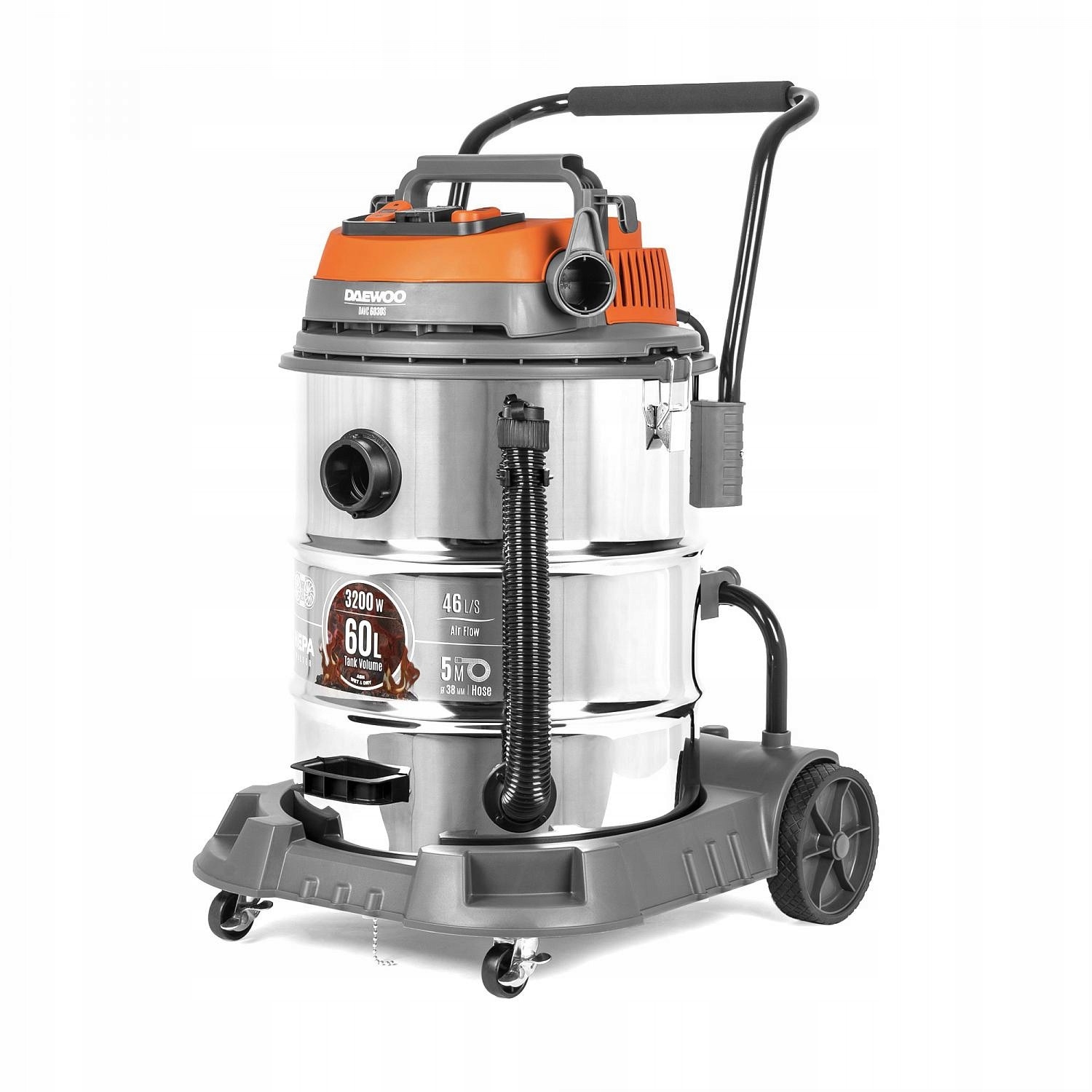 Aspirator industrial DAVC 6030S, 3200W, 60L, functie umeda/uscata, filtru HEPA, set complet