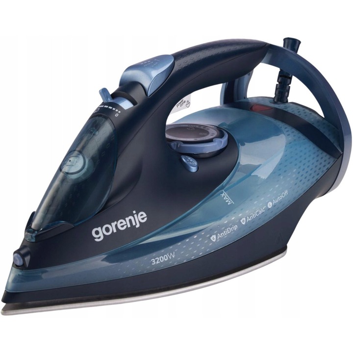 Fier de calcat cu abur Gorenje SIH3200DB, ceramica, 3200W, 0,42l, anti-drip, auto-off