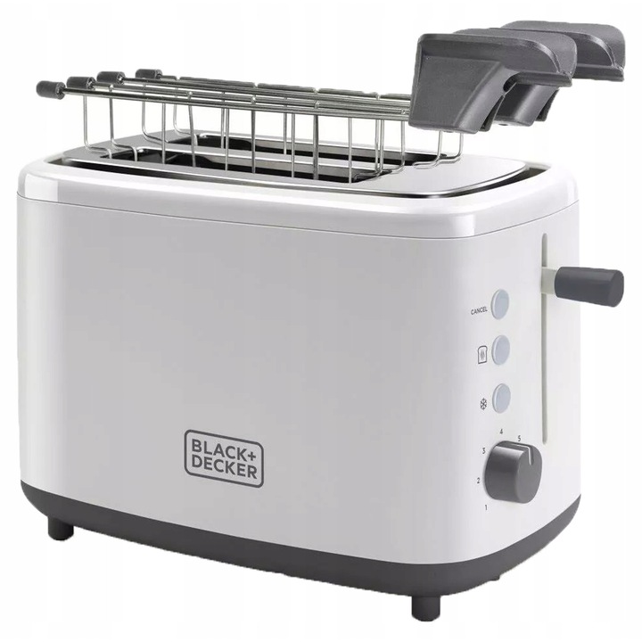 Тостер Black+Decker BXTOA820E, 820W, 2 филии, бял, 290x192x238mm