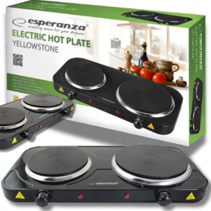 Plita electrica, ESPERANZA, 2500W, prtabila, 2 arzatoare