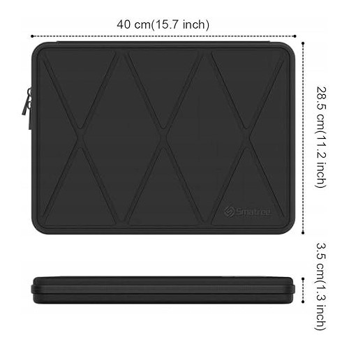 Etui laptop Smatree Hard Shell, 15,6 inch, rezistent la apa, dimensiuni 36,8x25,6x2cm, negru