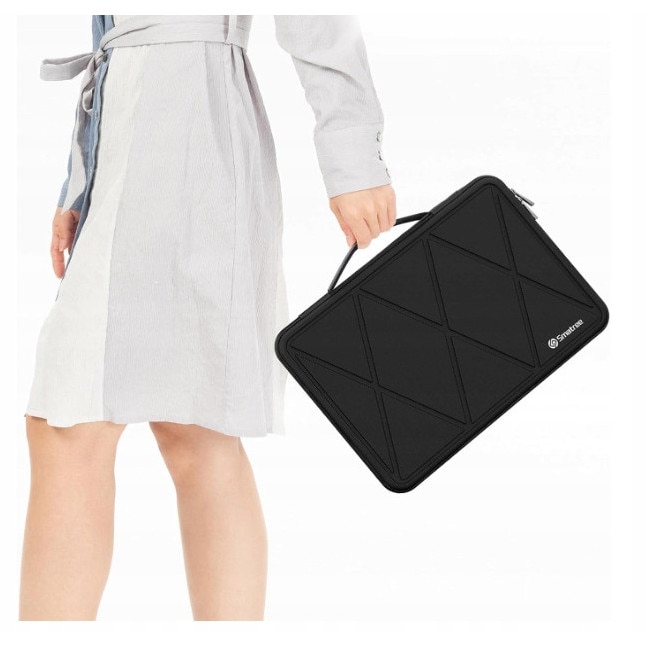 Futeral laptop 14 inch Smatree, rezistent la socuri, design modern, negru, 33x22,8x2,7cm