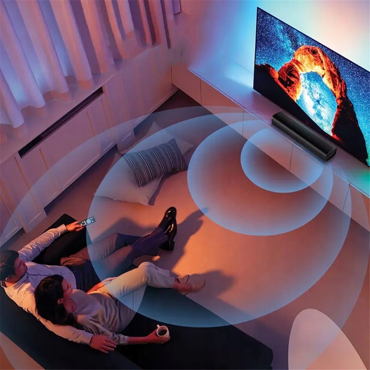 Soundbar 50W Bluetooth 5.3 pentru muzica si film