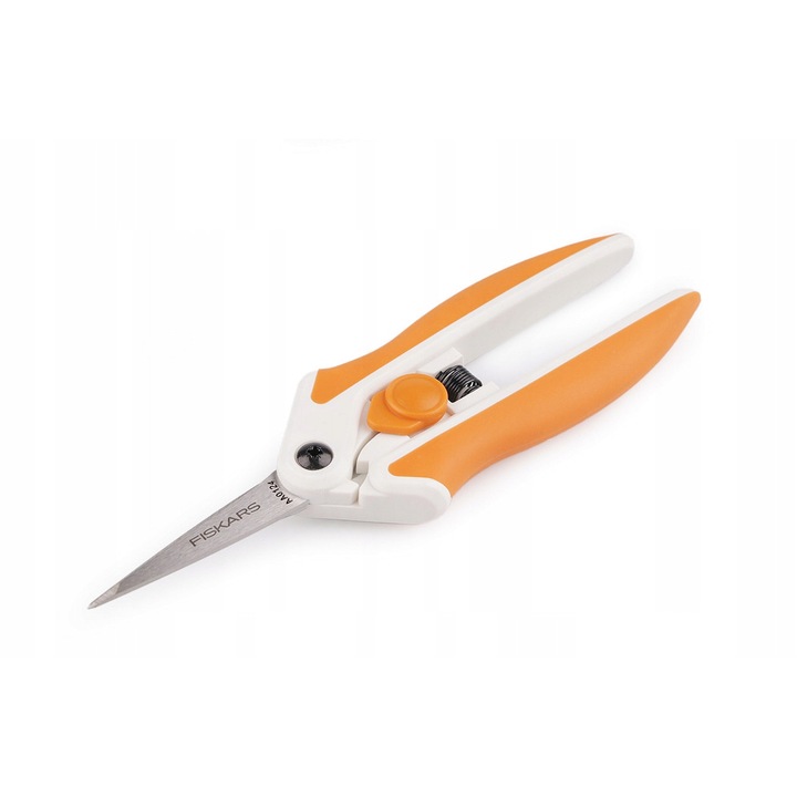 Fiskars szabóolló rugós mechanizmussal, 16cm, narancssárga