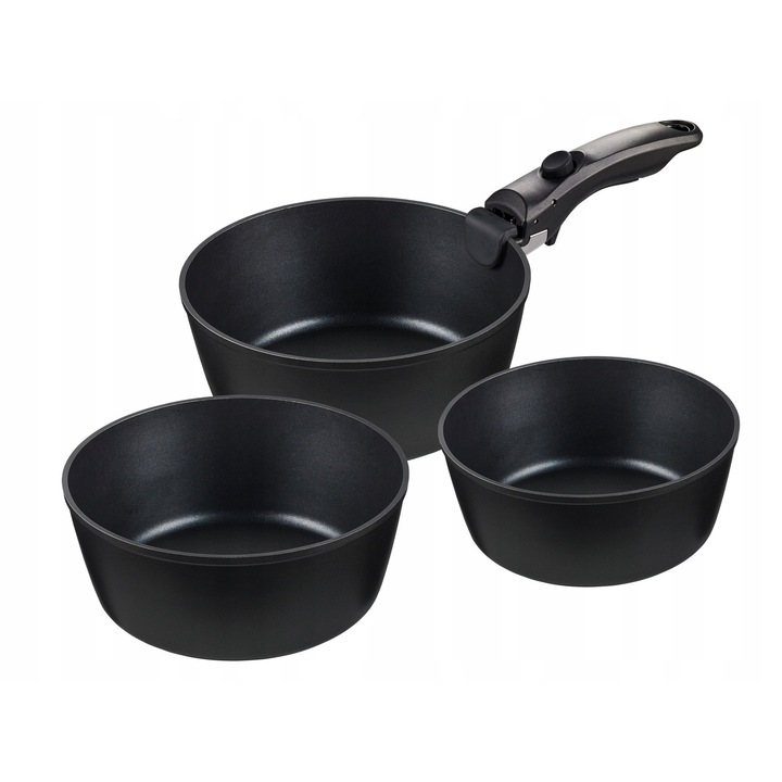 Set oale MG Home 3 piese cu maner detasabil, inductie, gaz