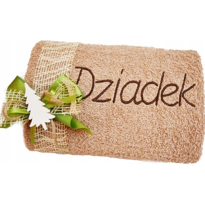 Prosop personalizat, 100% bumbac, 70x140cm, decorat cu dantela vintage, set cadou de Craciun