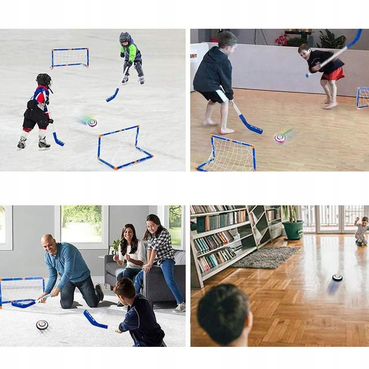 Interaktív gyerekjáték szett, hoki, 3 az 1-ben labda, LED, akkumulátor, többszínű