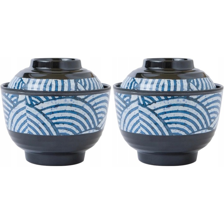 Miska pentru ramen, set 2 bucati, 700ml, pentru supa udon, bucatarie japoneza
