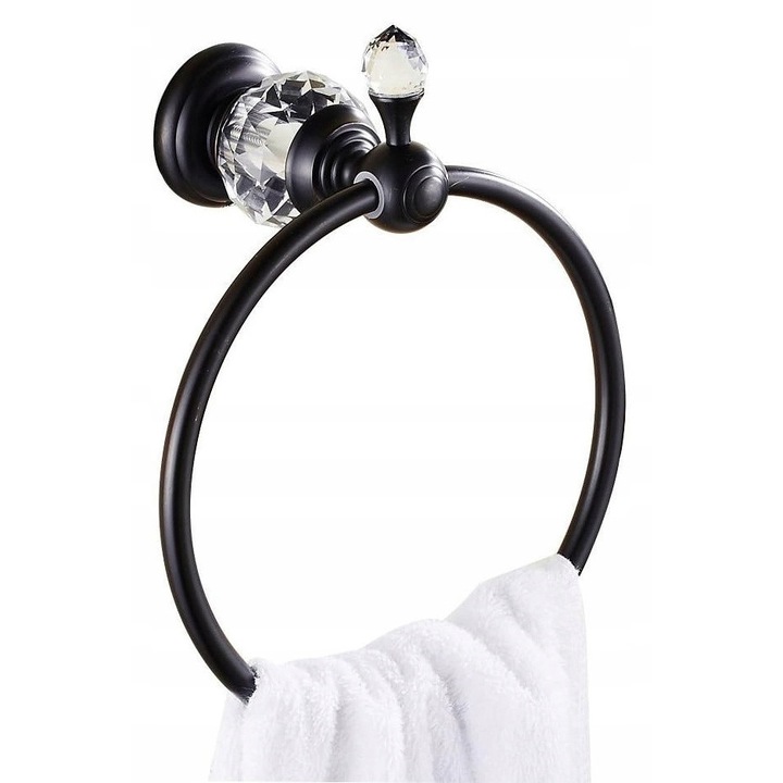 Suport pentru prosoape, luxos, cu cristal, rotund, montare pe perete