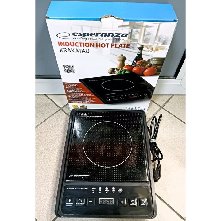 Plita electrica Esperanza, 2000W, timer, LCD, 5 moduri