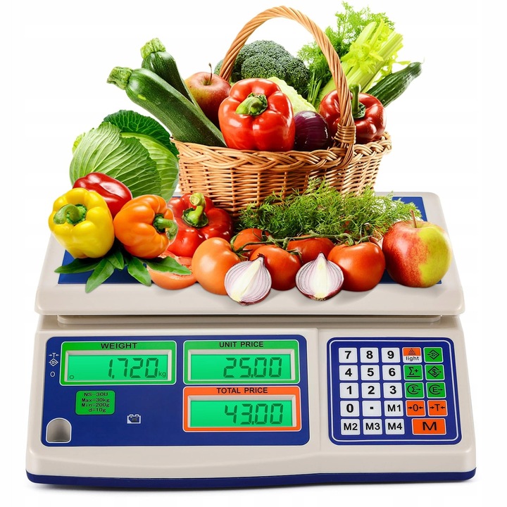 Cantar electronic comercial WAGA SKLEPOWA LCD 30kg, mobil, 1g