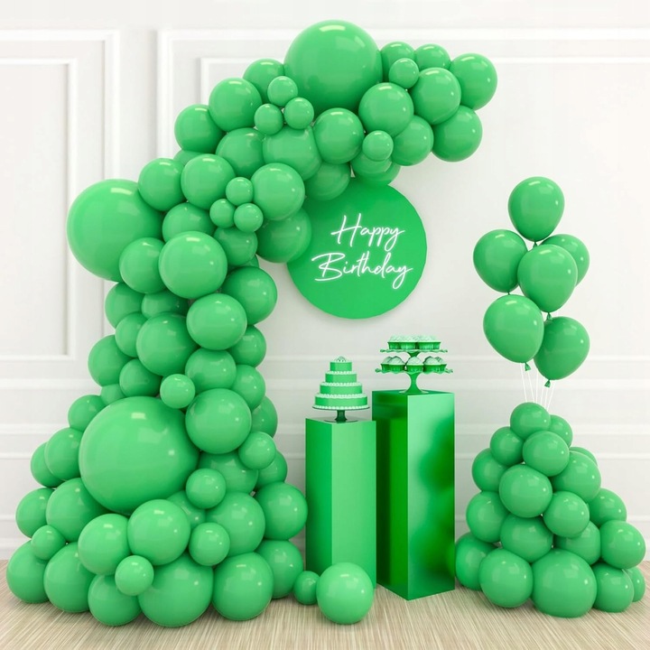 Set de baloane decorative, 110 bucati, verde, diverse dimensiuni