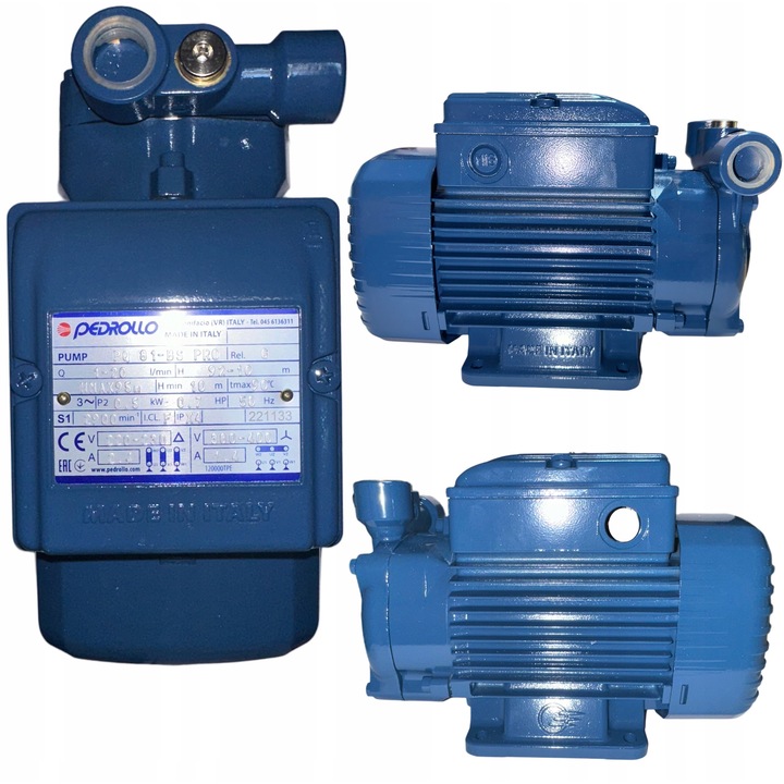 Pompa hidroforica Pedrollo PQ 81, 0,5kW, 20 l/min, 95m, 380V, adancime maxima de aspiratie 8m, constructie din fonta si otel inoxidabil
