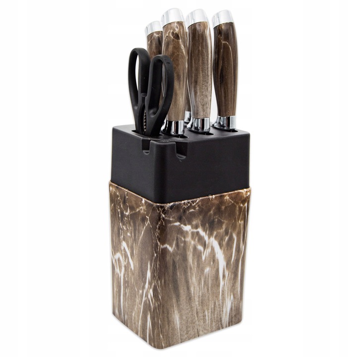 Set de cutite in bloc, 7 elemente, Meyerhoff, otel inoxidabil, multicolor, 16,5x10x22,5cm