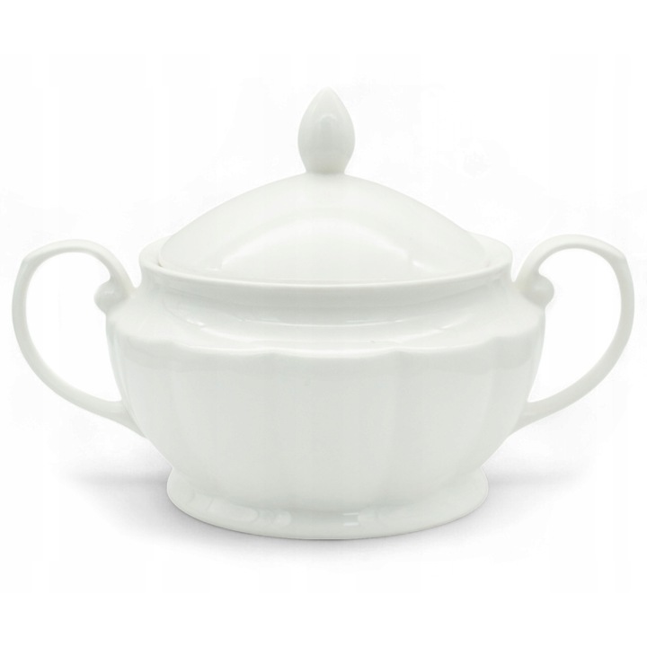 Термоустойчива тава Tragar, 3,5L, бяла, с капак и дръжки, 32x22cm