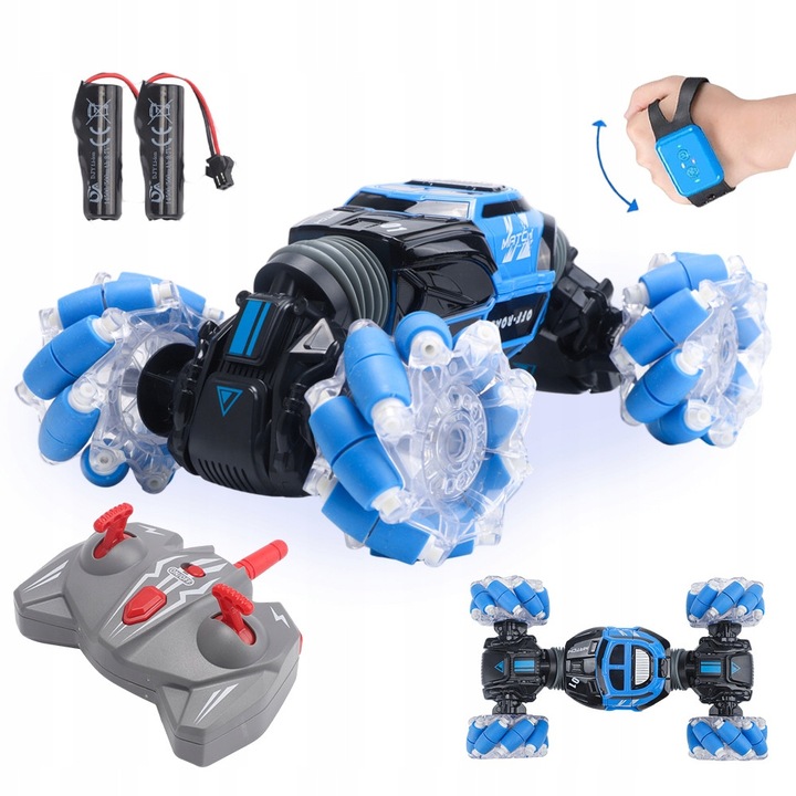 Masinarc cu telecomanda 4WD, gesturi, albastru-negru, 26x15x6,5cm, set complet