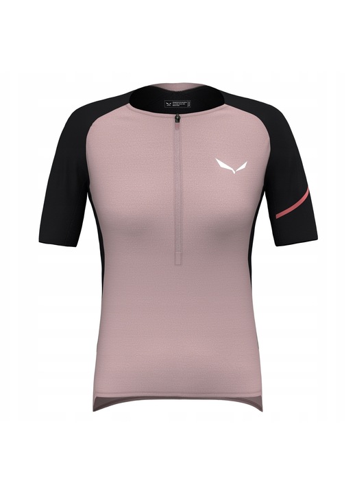 Tricou sport, SALEWA, Vento, respirabil, detalii reflectorizante, roz, lyocell si lana, M INTL
