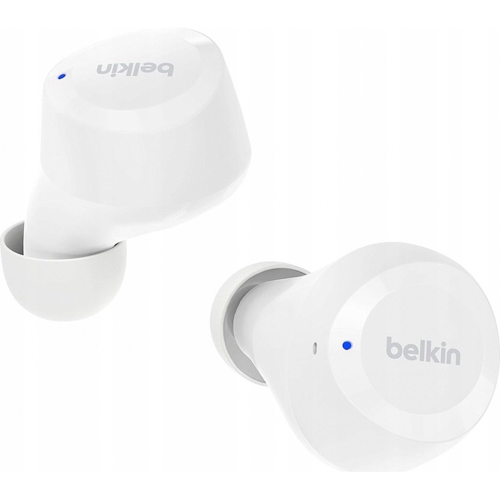 Casti wireless Belkin SoundForm Bolt, alb, 28 ore autonomie, IPX4, 6 mm