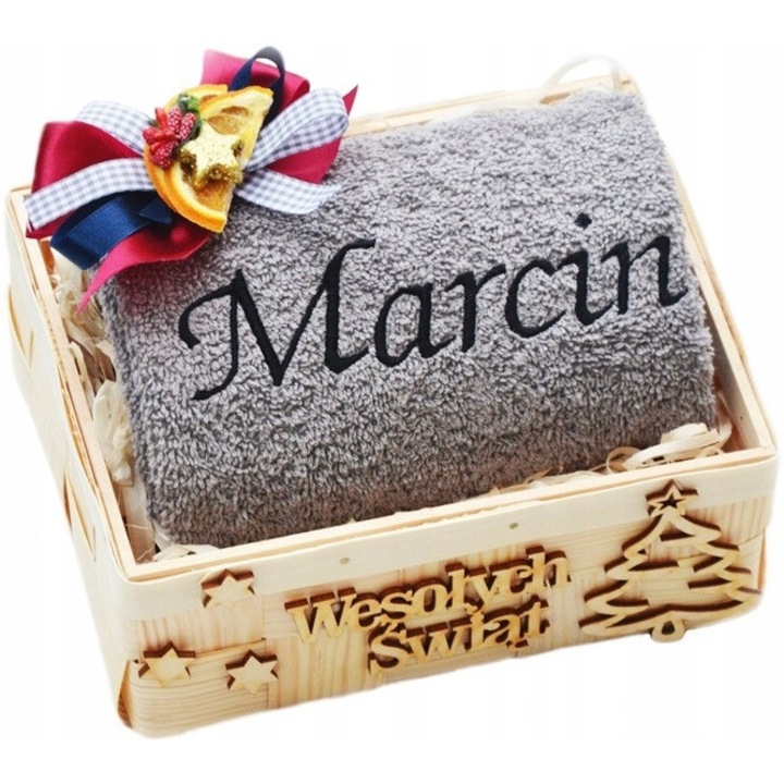 Prosop personalizat cu broderie, OP, 100% bumbac, 500g/m2, multicolor, 70x140cm