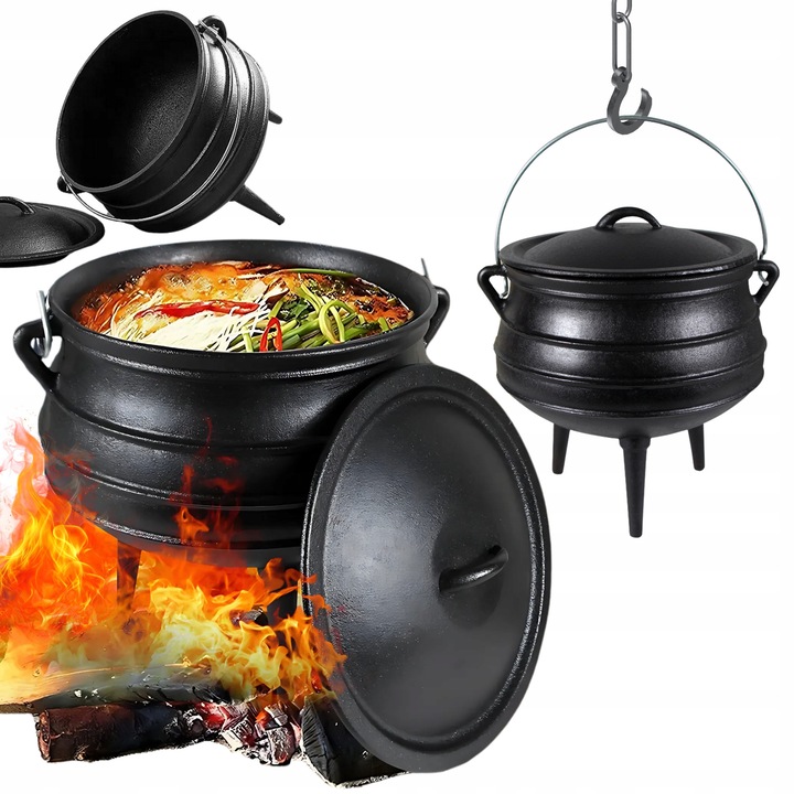 Kociolek african, 8l, zeliu, set cu capac si instructiuni, 31x32cm