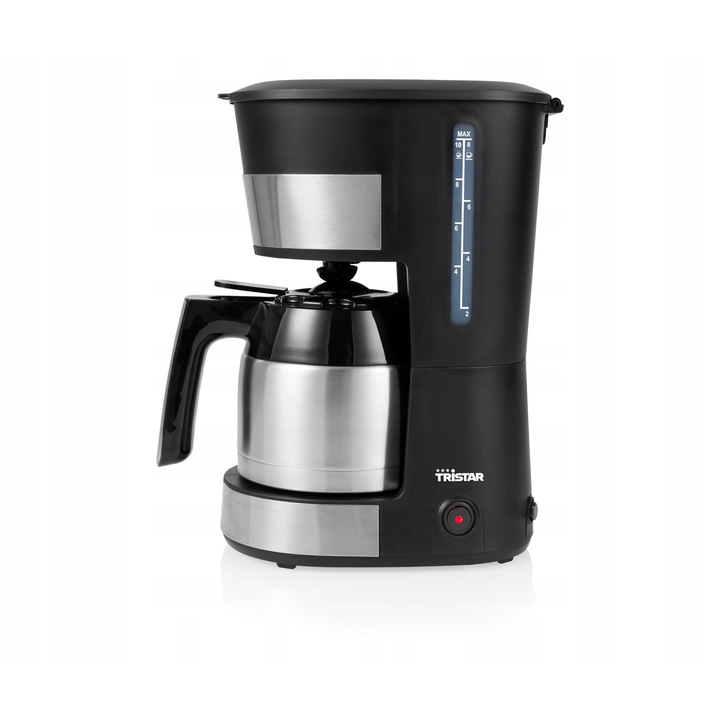 Espressor de cafea Tristar, 8-10 cesti, 900 W, sistem anti-picurare, negru, 1 litru