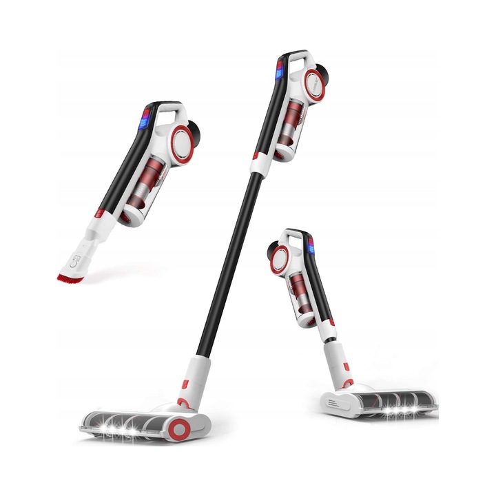 Aspirator vertical fara fir Yissvic S6, 350W, 2 moduri de putere, 0,8L, alb