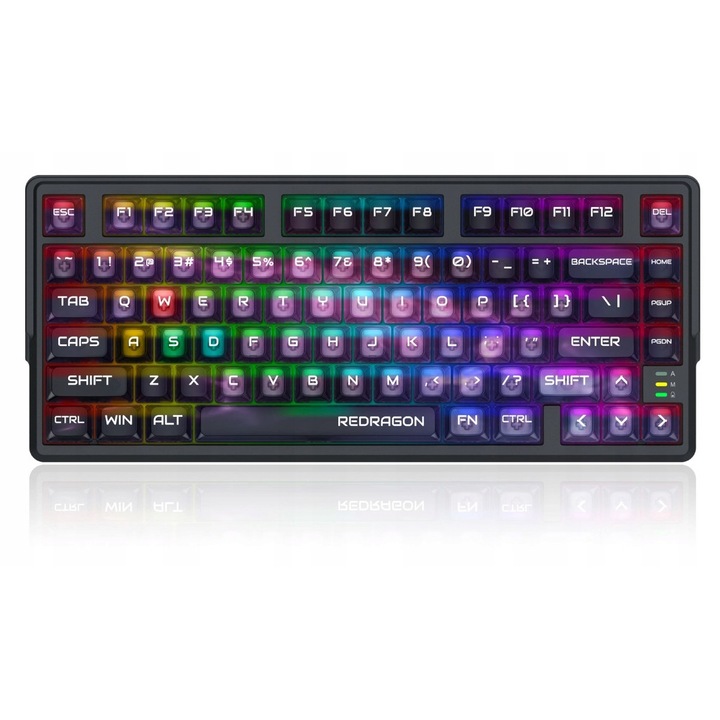 Tastatura mecanica Redragon BARTLETT K767-WL-M, wireless, 8K polling rate, iluminare RGB, neagra, 323x137x47mm, set complet