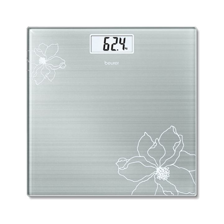 Кантар Beurer GS 10, Стъклен, 180 кг, Сив