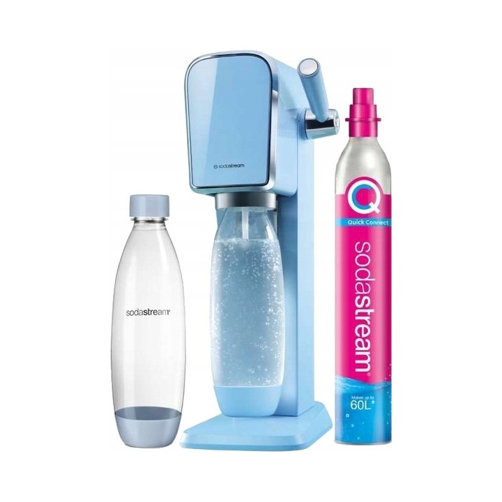 Сатуратор SodaStream ART, ретро комплект, розов, 1 бутилка + CO2 газов патрон, компактни размери