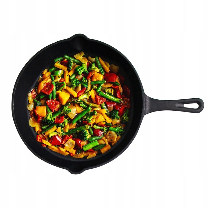 Öntöttvas serpenyő 30cm, tartós, többszínű, 2,7kg