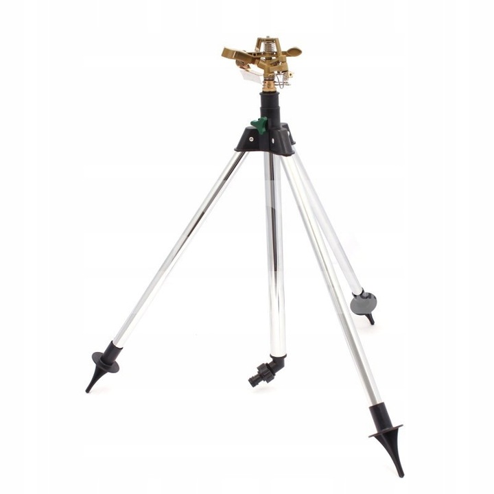 Zraszator pulsator pe trepied 90cm iRMA, metal, raza de 24m, unghi reglabil 0-360°