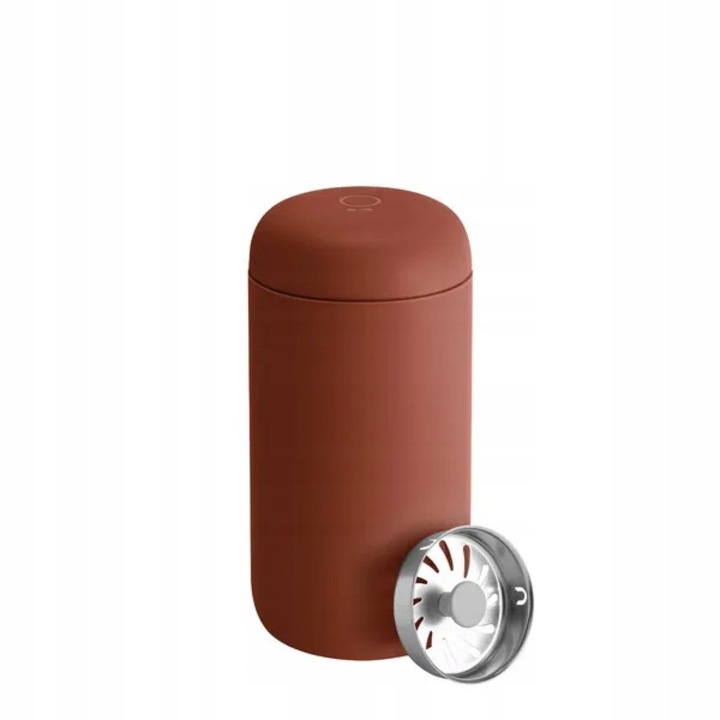 Термо чаша Fellow Carter Move Mug, 355 мл, керамика и неръждаема стомана, кафяв цвят, 15,8x7,7см