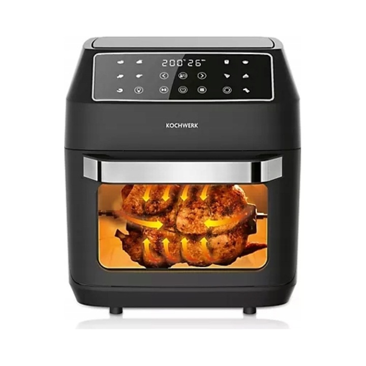 Friteuza 3w1 Kochwerk, cu functie de cuptor, 12L, 10 programe, 38x32,5x35,5cm, negru