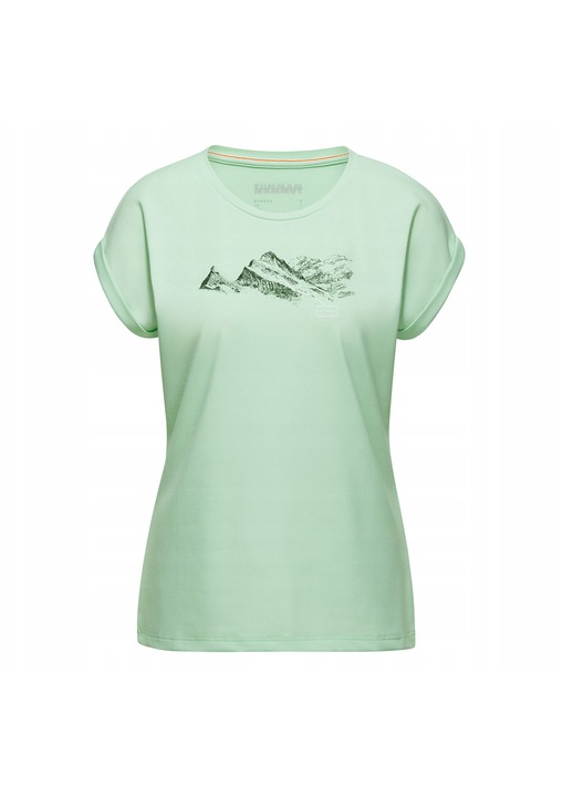 Tricou trekking femei Mammut Mountain Finsteraarhorn, verde, poliester, bumbac organic, spandex, S INTL