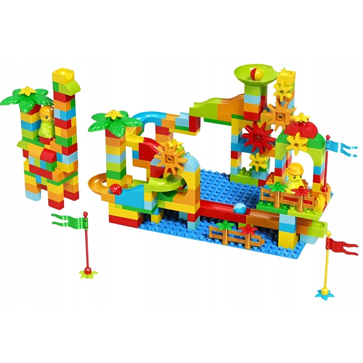 Set de constructie BOUNN, Tor de aventura, 282 elemente, culori vesele, pentru copii 3 ani+