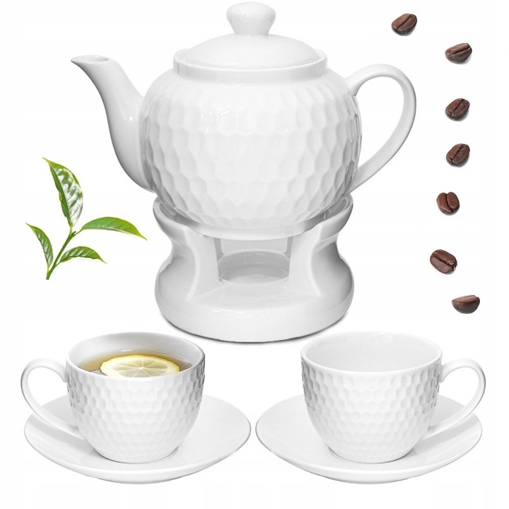 Teáskészlet 2 csészével és csészealjjal, Bella Fiore, fehér, porcelán
