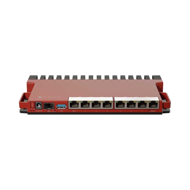 MikroTik L009UiGS-RM gigabit router, 8 Ethernet port, Dual-Core 800 MHz processzor, 512MB RAM, 220x125x22mm