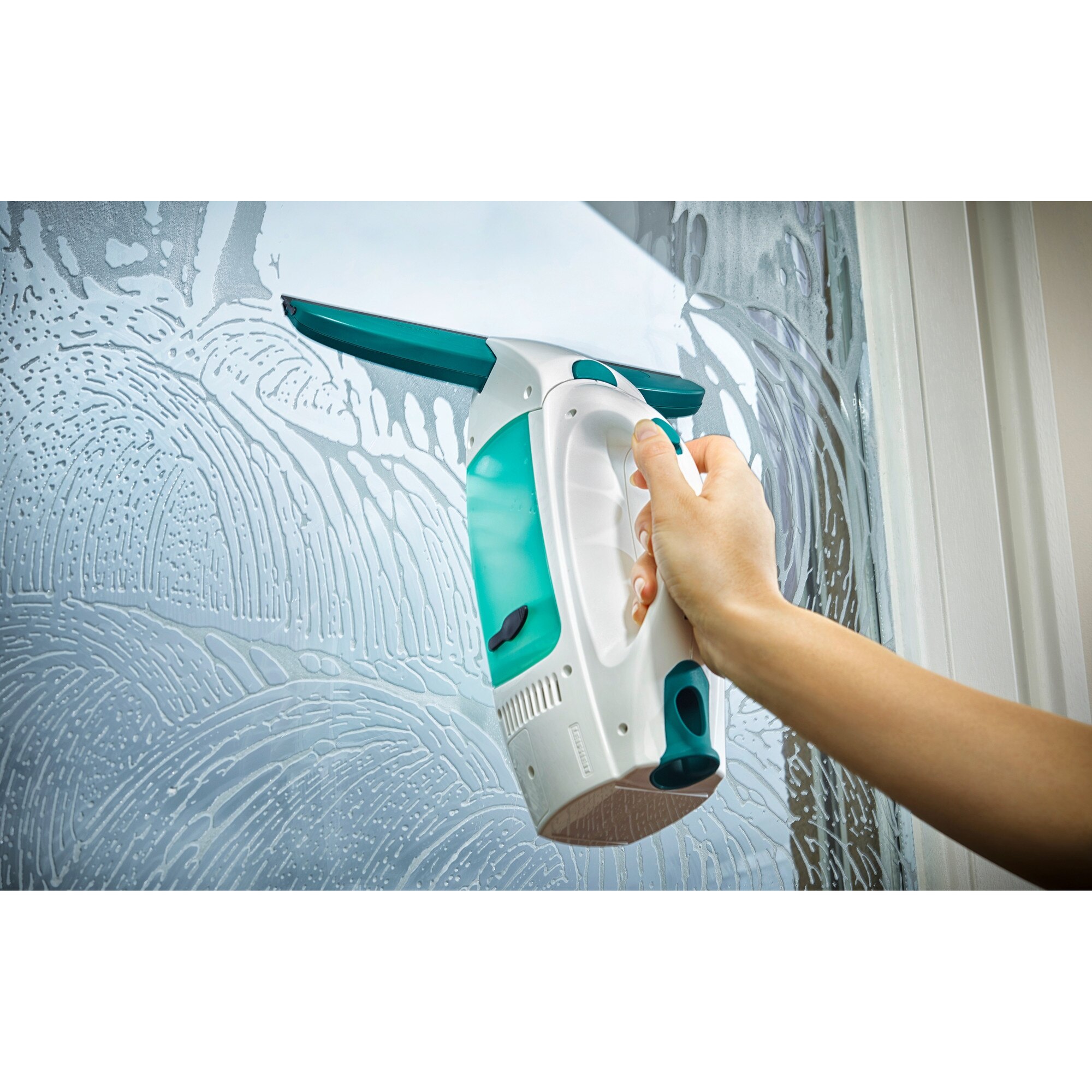 Myjka de feronerie Leifheit, 28 cm, alb-verde, acumulator 100 ml, 700 g