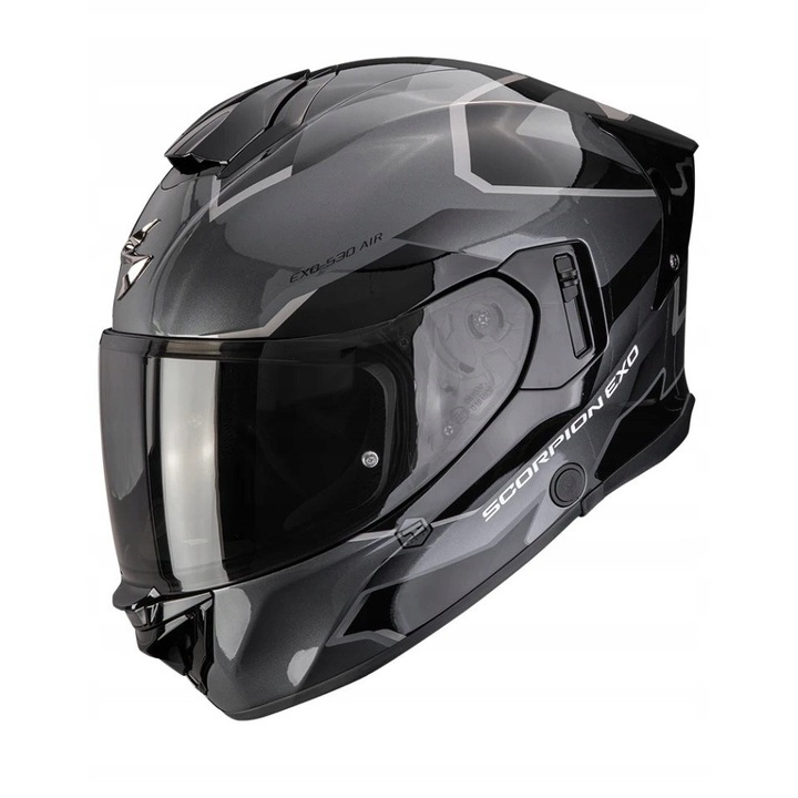 Casca integrala Scorpion EXO-530 AIR Clip, argintie/neagra, marimea L, 59-60 cm, sistem de ventilatie imbunatatit, protectie anti-fog
