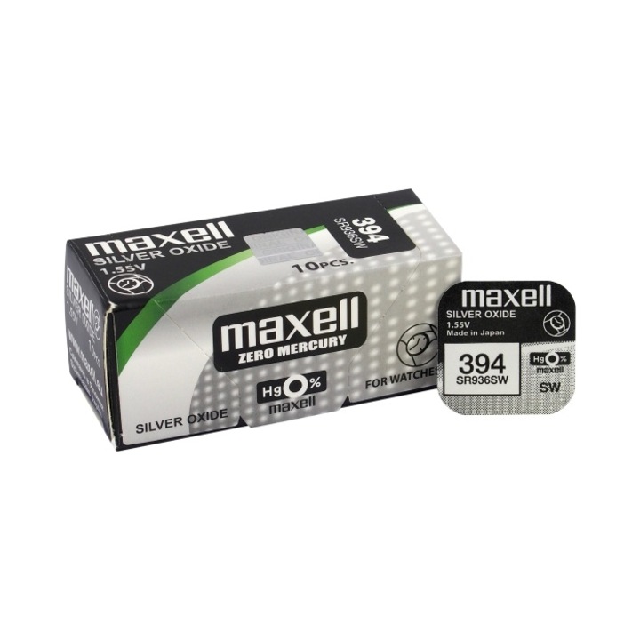 Baterie srebrowa Maxell 394 SR936SW, 1.55V, 9.5x3.6mm, blister