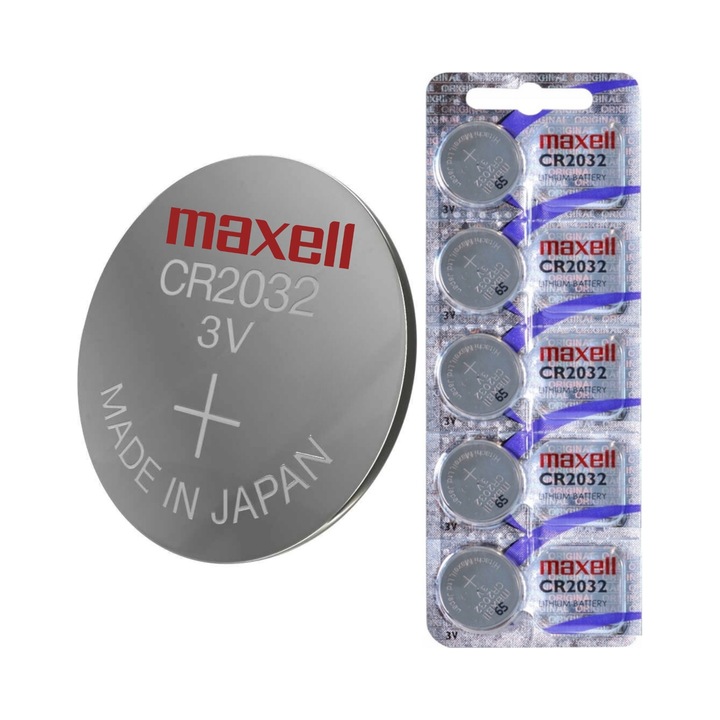 5 db CR2032 3V Maxell lítium elem készlet, 20x3.2mm, eredeti