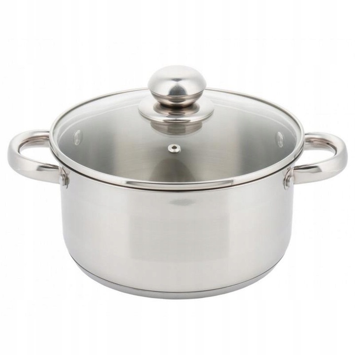 Edel HOFF lábas 24cm, 6.6L, üvegfedővel, inox, vastag aljú