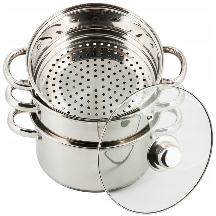 Set oale pentru gatit la aburi Hoffner, 3,6L, inox, 20x11cm, 20x10cm